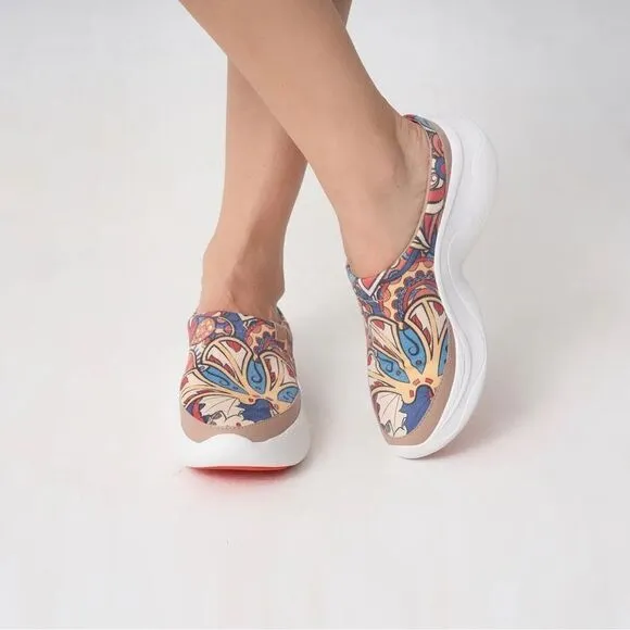 UIN Women's Mules Comfort Chunky Shoes Casual Slippers (Summer-Alizarin)