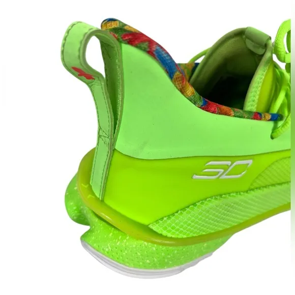 Under Armour Curry 7 Sour Patch Men's Size 14 Basketball Shoes Green Gym
