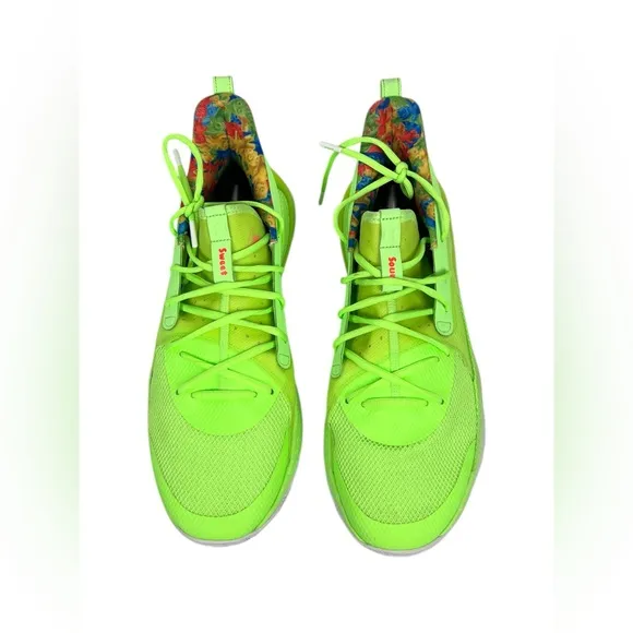Under Armour Curry 7 Sour Patch Men's Size 14 Basketball Shoes Green Gym