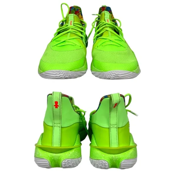 Under Armour Curry 7 Sour Patch Men's Size 14 Basketball Shoes Green Gym