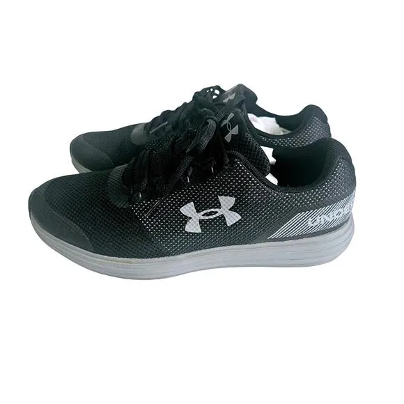 Under Armour Men's 11.5 Athletic Running Shoes Black Gray Neutral Workout Gym