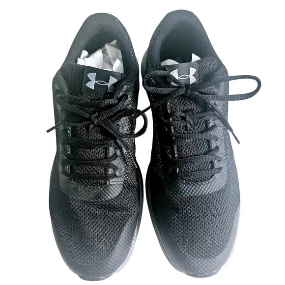 Under Armour Men's 11.5 Athletic Running Shoes Black Gray Neutral Workout Gym
