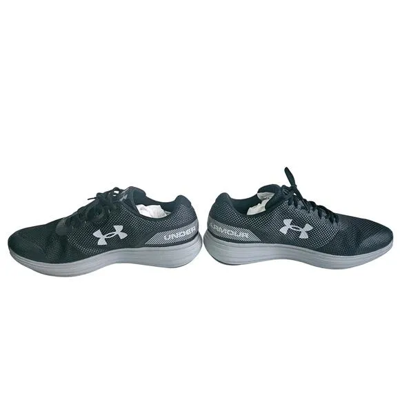Under Armour Men's 11.5 Athletic Running Shoes Black Gray Neutral Workout Gym