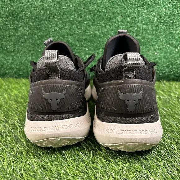Under Armour Project Rock 5 Mens 8 Black Shoes Sneaker Athletic Training Gym