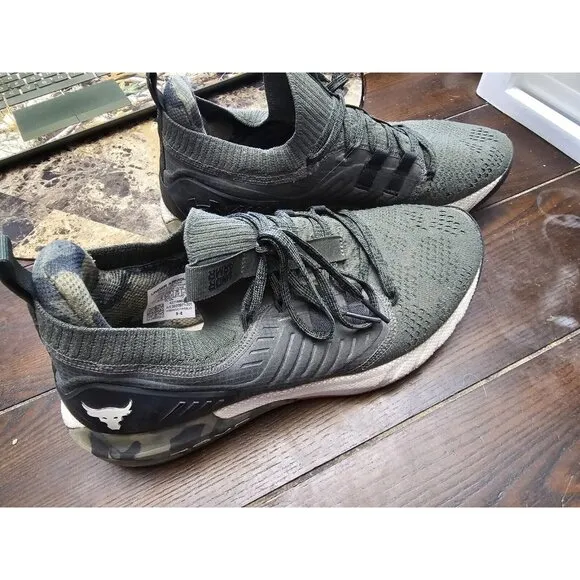 Under Armour UA HOVR Project Rock 3 Tribase Camo Training Shoes 3023971-301 Sz 9