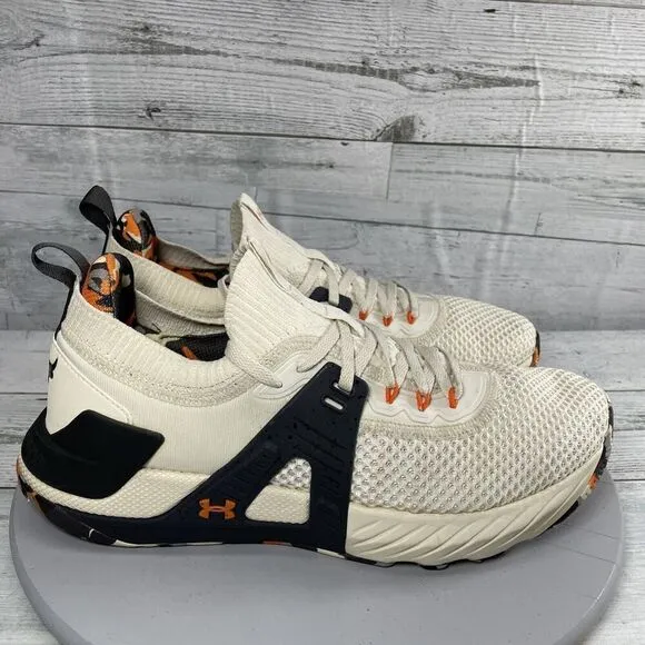 Under Armour Project Rock 4 Men’s Sz 11.5 Marble Orange gym HOVR Training Shoes