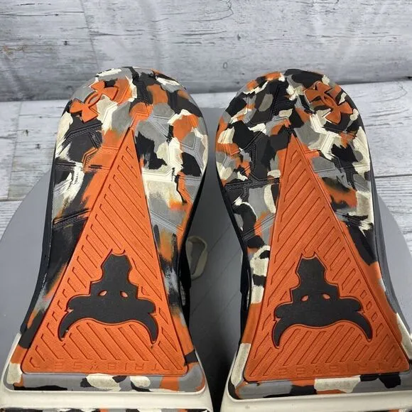 Under Armour Project Rock 4 Men’s Sz 11.5 Marble Orange gym HOVR Training Shoes
