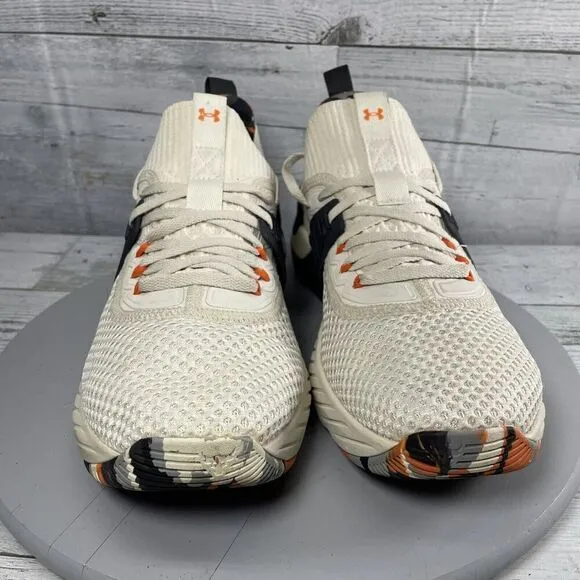 Under Armour Project Rock 4 Men’s Sz 11.5 Marble Orange gym HOVR Training Shoes