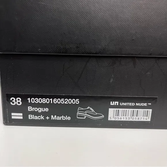 United Nude Leather Shoes NIB‎ $335 Brogue Black Silver Purple Size 38