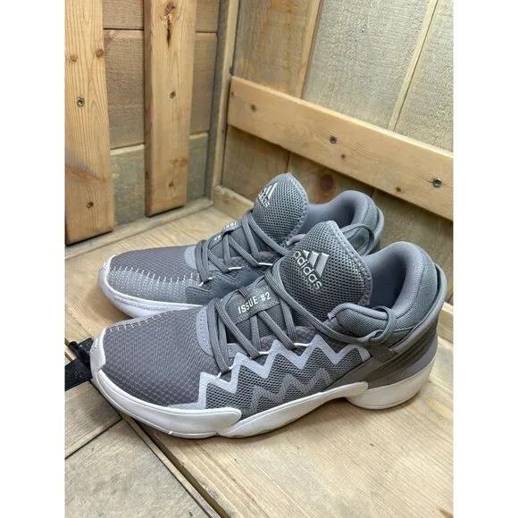 US10 Adidas Mens Don Issue 2 FW8515 Gray Basketball Shoes Sneakers