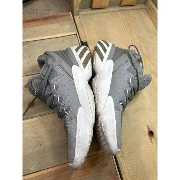 US10 Adidas Mens Don Issue 2 FW8515 Gray Basketball Shoes Sneakers