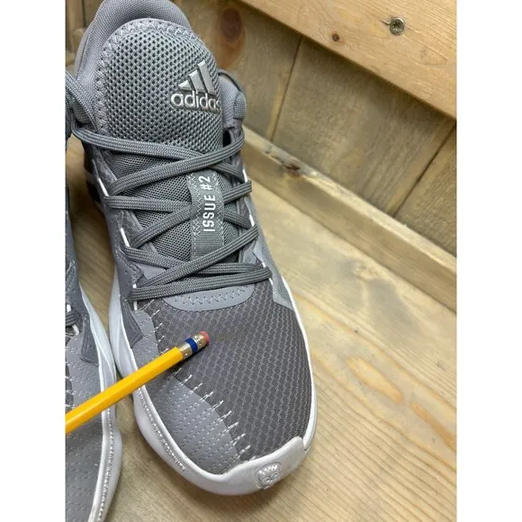 US10 Adidas Mens Don Issue 2 FW8515 Gray Basketball Shoes Sneakers