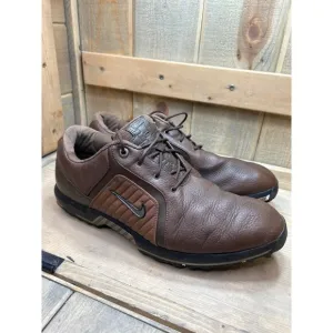 US12 Nike Zoom Trophy Golf Shoes Brown Leather Mens Sneakers 379228-272