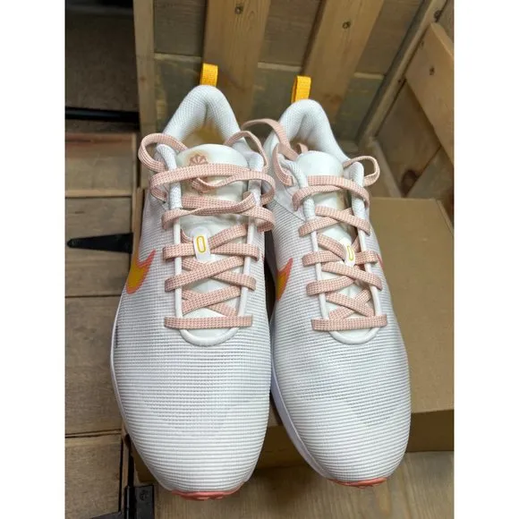 US6.5 NEW NIB Women's Nike Downshifter 12 Running Shoes White/Orange DD9294-101