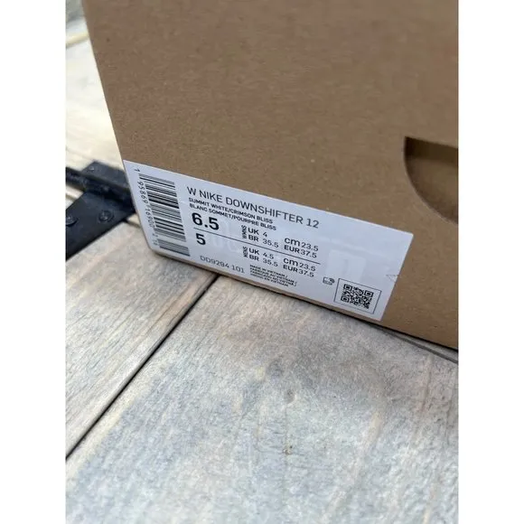 US6.5 NEW NIB Women's Nike Downshifter 12 Running Shoes White/Orange DD9294-101