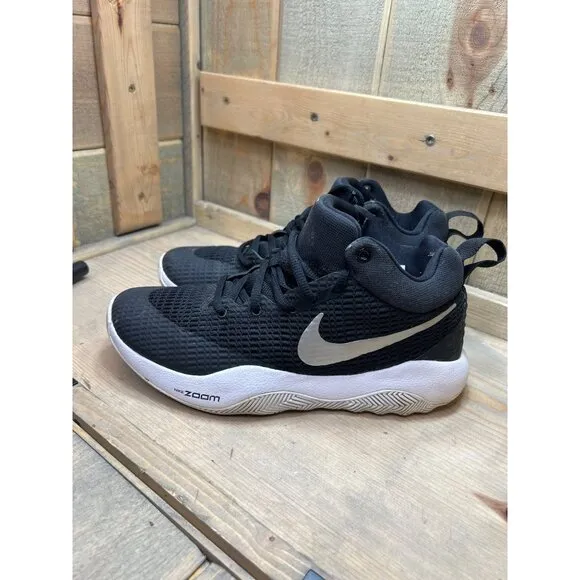 US6.5 NIKE Zoom Rev Mens Black White Basketball Shoes 922048-001