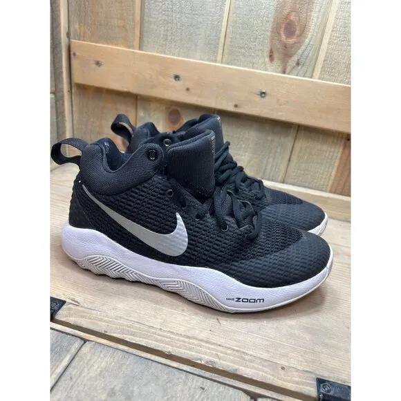 US6.5 NIKE Zoom Rev Mens Black White Basketball Shoes 922048-001