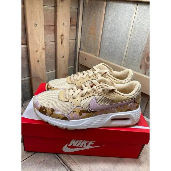 Us9.5 Nike Air Max SC Shoes Womens Sesame Pink Camo Sneakers DX3733-200