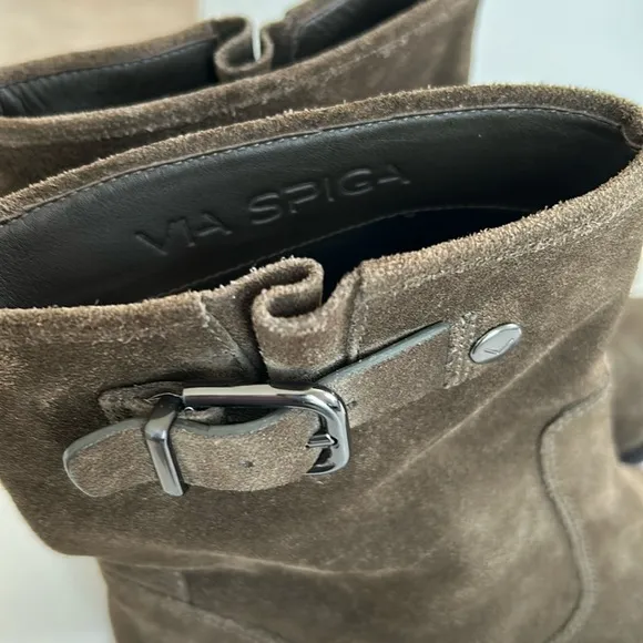 Vía  Spiga Brown Suede mid calfflat boots Womens