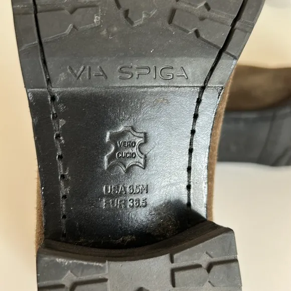 Vía  Spiga Brown Suede mid calfflat boots Womens