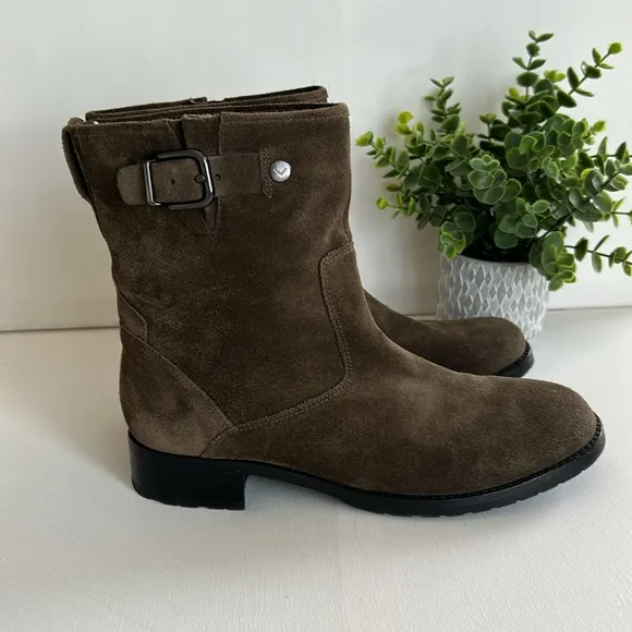 Vía  Spiga Brown Suede mid calfflat boots Womens