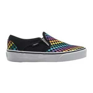 Vans Asher Rainbow Mini Check Slip On Skate Shoes Sneakers Size 6