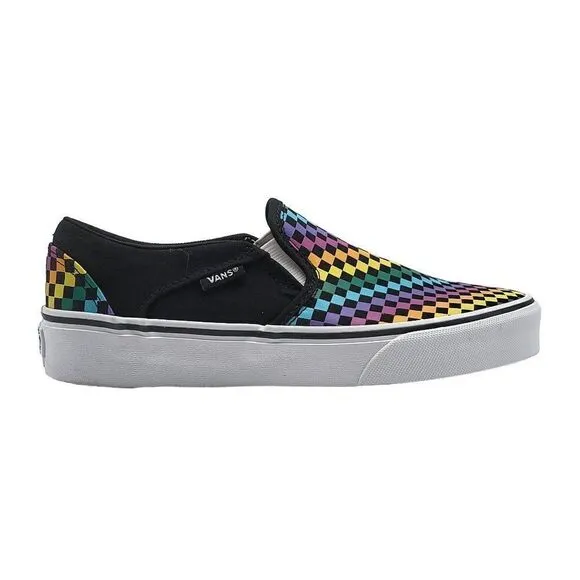 Vans Asher Rainbow Mini Check Slip On Skate Shoes Sneakers Size 6