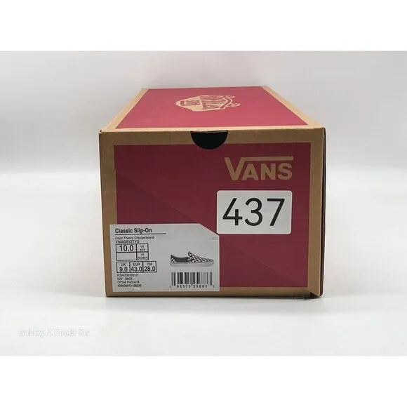 Vans Classic Slip On Shoes Size 10 Brown White Checkered