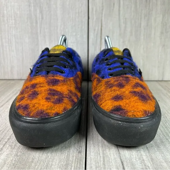 Vans Era Platform Mix Leopard Chunky Sneaker  Shoes Blue Orange Womens Size 9.5