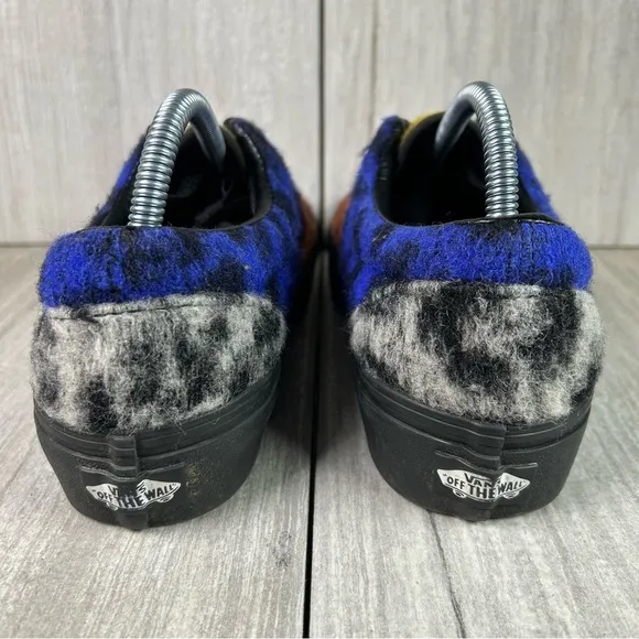 Vans Era Platform Mix Leopard Chunky Sneaker  Shoes Blue Orange Womens Size 9.5