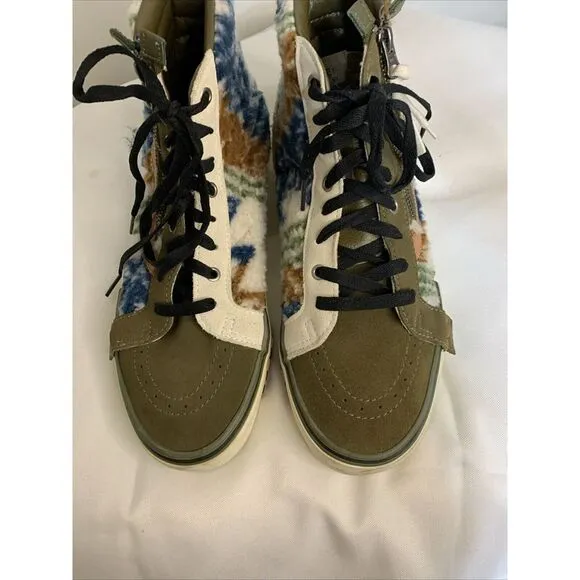 Vans Men 11‎ Sk8-Hi Reissue Ca Mixed Textile Military Olive Skate Shoes Unique