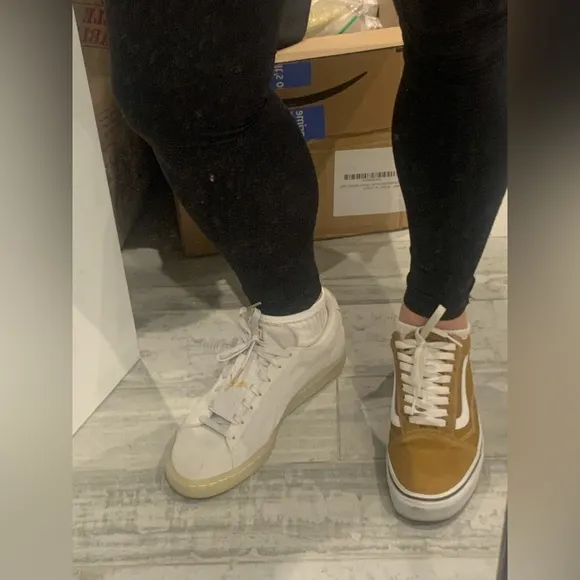 Vans Off The Wall Old Skool Yellow Suede Classic Shoes Sneakers Women
