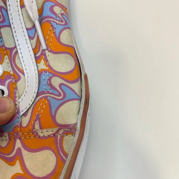 Vans Old Skool Sneakers Stacked UV Peace 70s Platform Shoes Orange White Purple