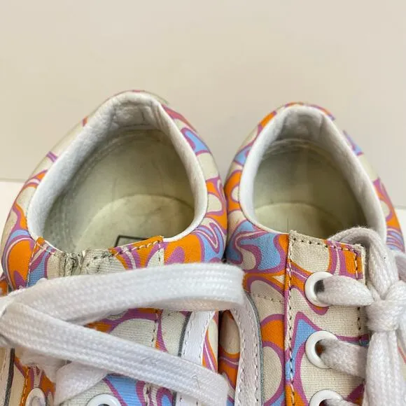 Vans Old Skool Sneakers Stacked UV Peace 70s Platform Shoes Orange White Purple
