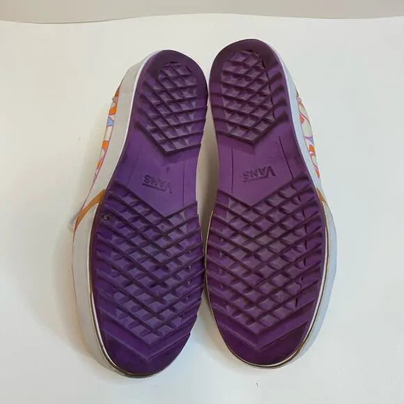 Vans Old Skool Sneakers Stacked UV Peace 70s Platform Shoes Orange White Purple