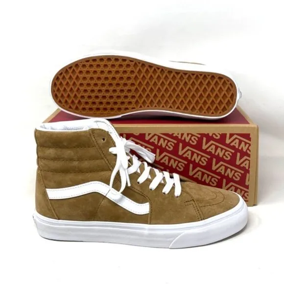 VANS Sk8-Hi Shoes Suede Tobacco Brown Casual Sneakers Men's Size VN0005U9TBN