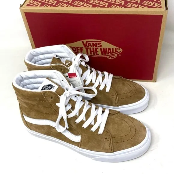 VANS Sk8-Hi Shoes Suede Tobacco Brown Casual Sneakers Men's Size VN0005U9TBN