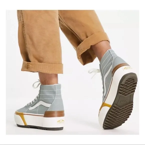 Vans Sk8-Hi Tapered Stacked Sneaker Sage Green Milieu Shoes M 7.5/ W 9.0