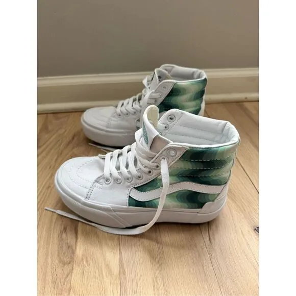 Vans Sk8-Hi Stacked Platform Mint Gradient Sneakers Shoes, Size 5