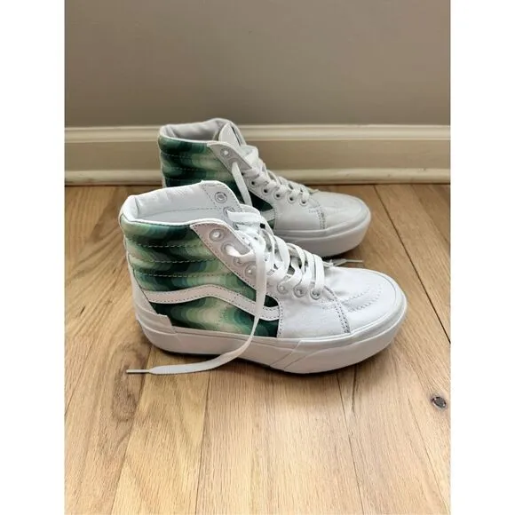 Vans Sk8-Hi Stacked Platform Mint Gradient Sneakers Shoes, Size 5