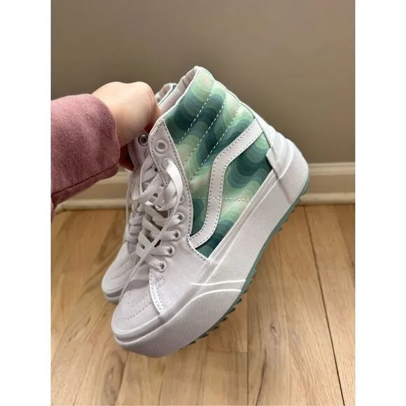 Vans Sk8-Hi Stacked Platform Mint Gradient Sneakers Shoes, Size 5