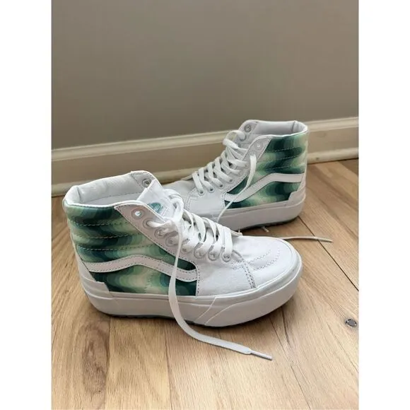 Vans Sk8-Hi Stacked Platform Mint Gradient Sneakers Shoes, Size 5