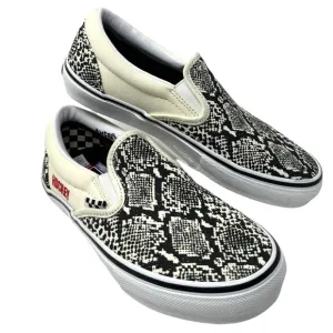 VANS Skate Slip On Sneakers Snak Women's Low Top Black White Canvas VN0A5FCA7W1