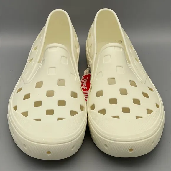 VANS TRK Trek Unisex Slip-On Water Shoes White Cream Rubber Men’s Size 12 NEW