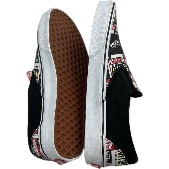 Vans Unisex Classic Labell Mix Black/Multicolor Slip On Shoes - Size 8.5m/10w