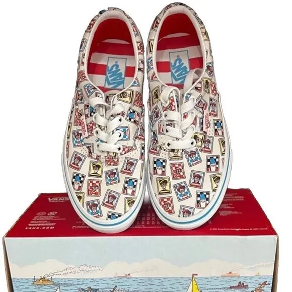 VANS Wheres Waldo? Sneakers Lt Ed Kids Sz 1 Skatecore Indie Sleeze Retro Sporty