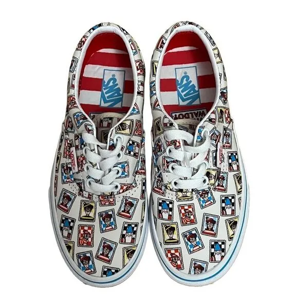 VANS Wheres Waldo? Sneakers Lt Ed Kids Sz 1 Skatecore Indie Sleeze Retro Sporty