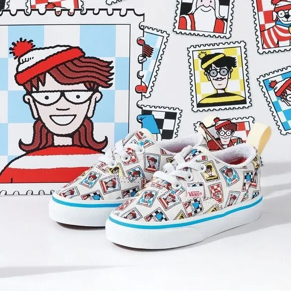 VANS Wheres Waldo? Sneakers Lt Ed Kids Sz 1 Skatecore Indie Sleeze Retro Sporty