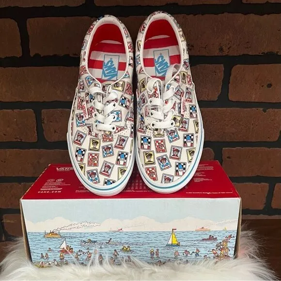 VANS Wheres Waldo? Sneakers Lt Ed Kids Sz 1 Skatecore Indie Sleeze Retro Sporty