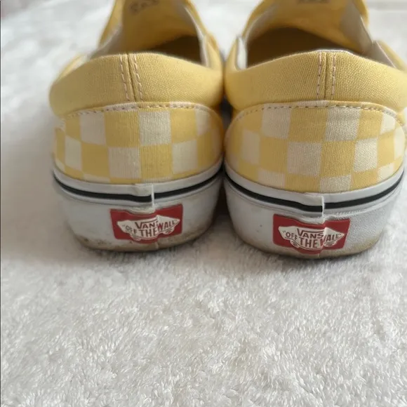Vans Yellow Checkered Slip-On Shoes